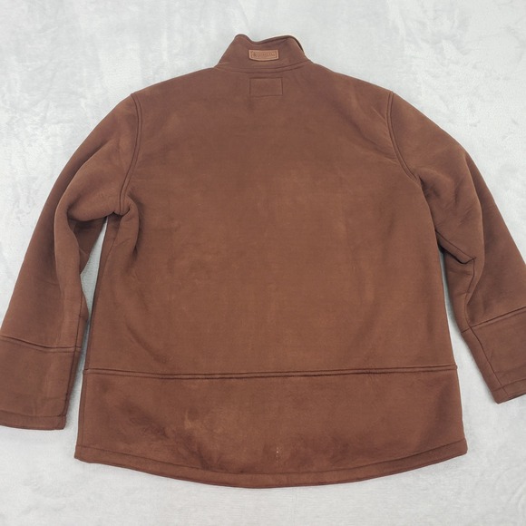 Lauren Ralph Lauren Women L Brown Faux Suede Sherpa Lined Zip Up Jacket Coat - Picture 13 of 14